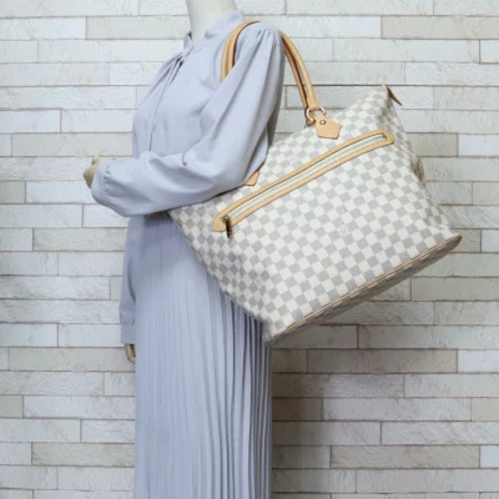 Louis Vuitton Damier White Tote Bag Canvas White Azur Saleya